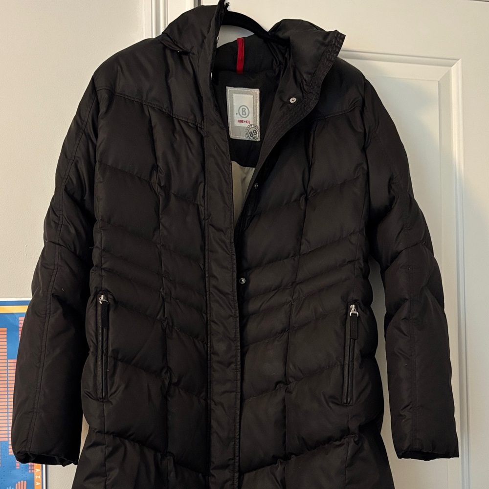 Fire and Ice Black Quilted Puffer Coat